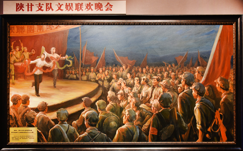 1626835881411004.jpg 在通渭休整期间,陕甘支队在县城南河滩举行文娱联欢晚会.JPG